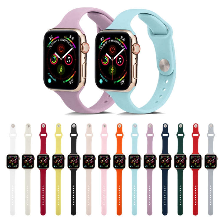 For Apple Watch 5/4 44mm & 3/2/1 42mm Thin Silicone Watch Band(Creamy-white)
