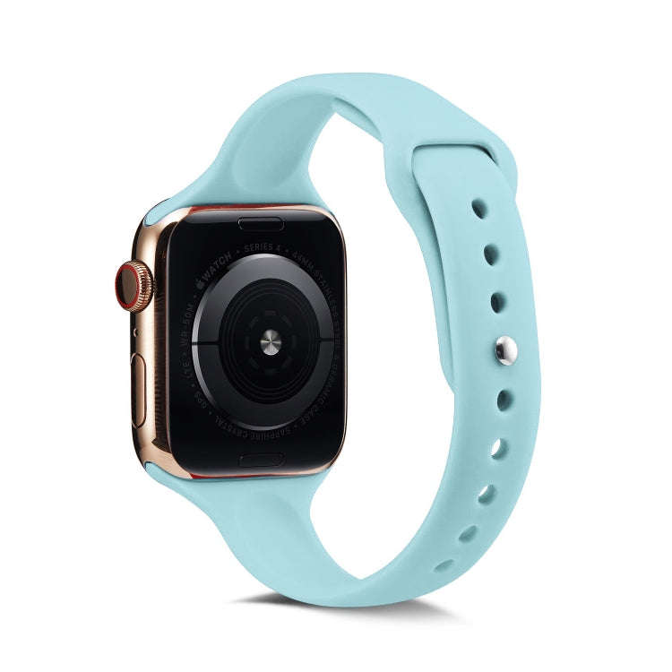 For Apple Watch 5/4 40mm & 3/2/1 38mm Thin Silicone Watch Band(Green)
