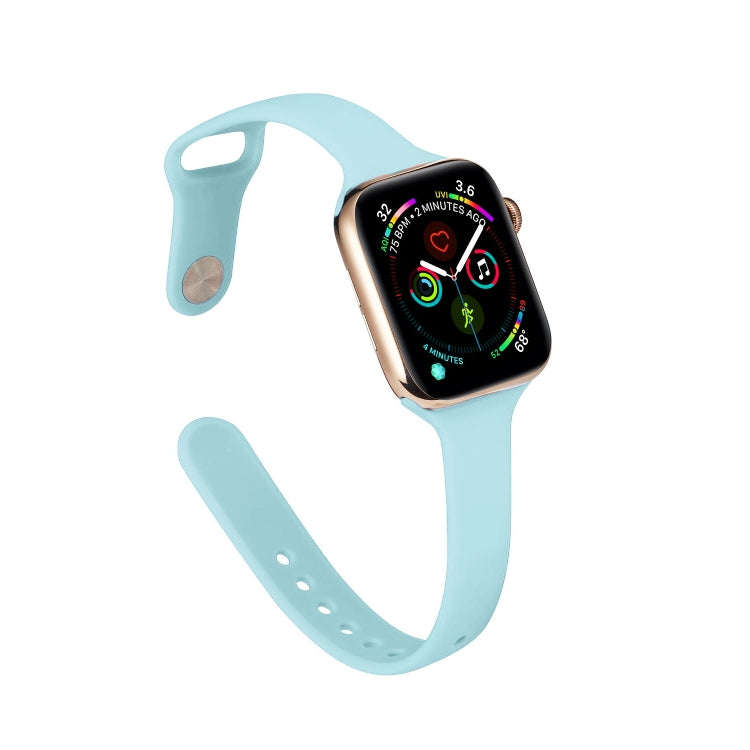 For Apple Watch 5/4 40mm & 3/2/1 38mm Thin Silicone Watch Band(Green)