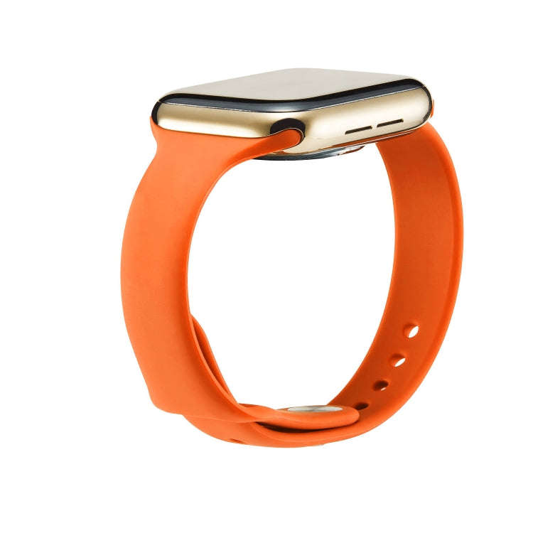 For Apple Watch 5/4 40mm & 3/2/1 38mm Thin Silicone Watch Band(Orange)