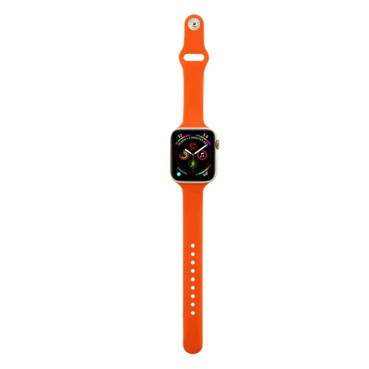 For Apple Watch 5/4 40mm & 3/2/1 38mm Thin Silicone Watch Band(Orange)