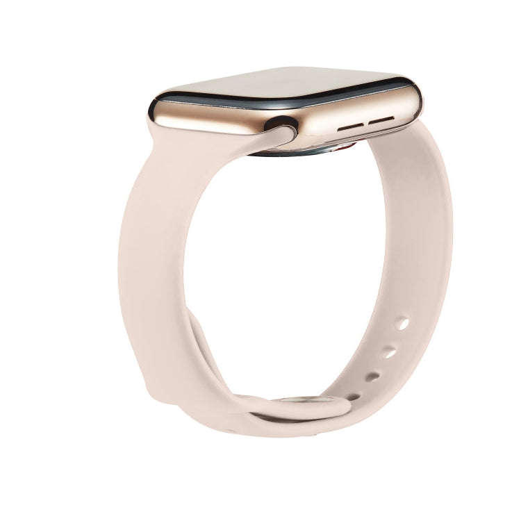For Apple Watch 5/4 40mm & 3/2/1 38mm Thin Silicone Watch Band(Pink Silty)