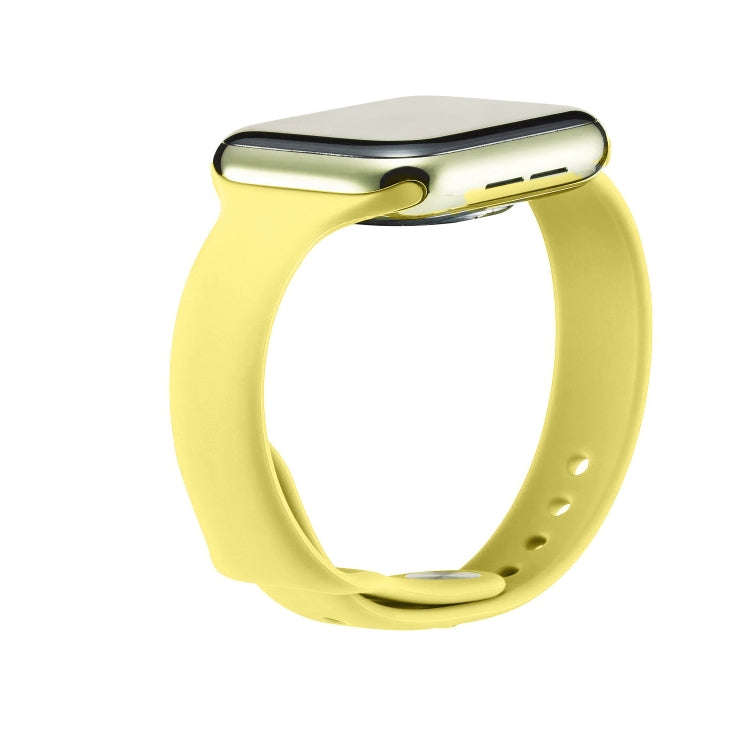 For Apple Watch 5/4 40mm & 3/2/1 38mm Thin Silicone Watch Band(Yellow)