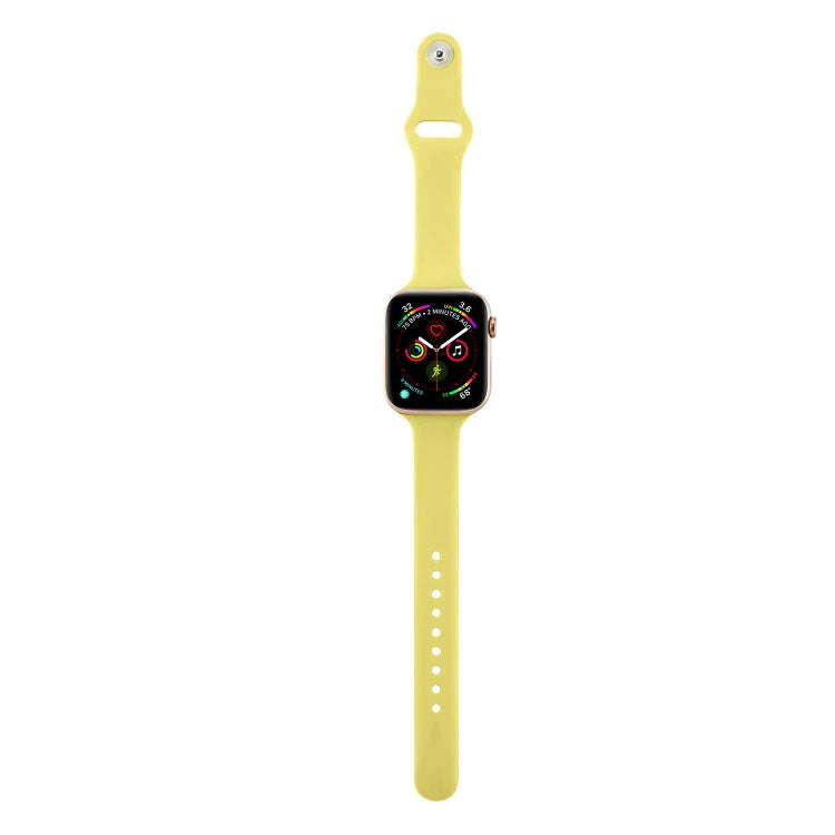 For Apple Watch 5/4 40mm & 3/2/1 38mm Thin Silicone Watch Band(Yellow)