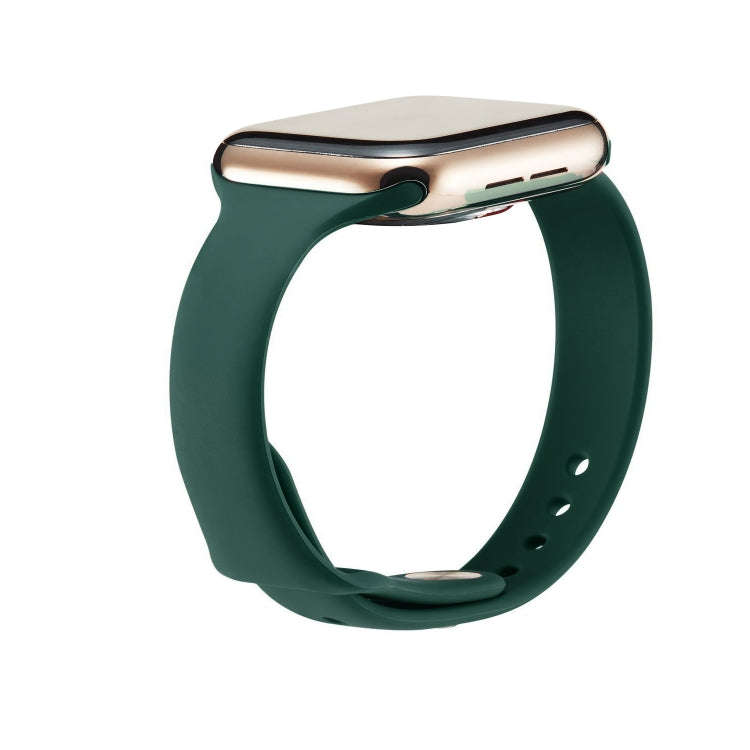 For Apple Watch 5/4 40mm & 3/2/1 38mm Thin Silicone Watch Band(Deep Green)