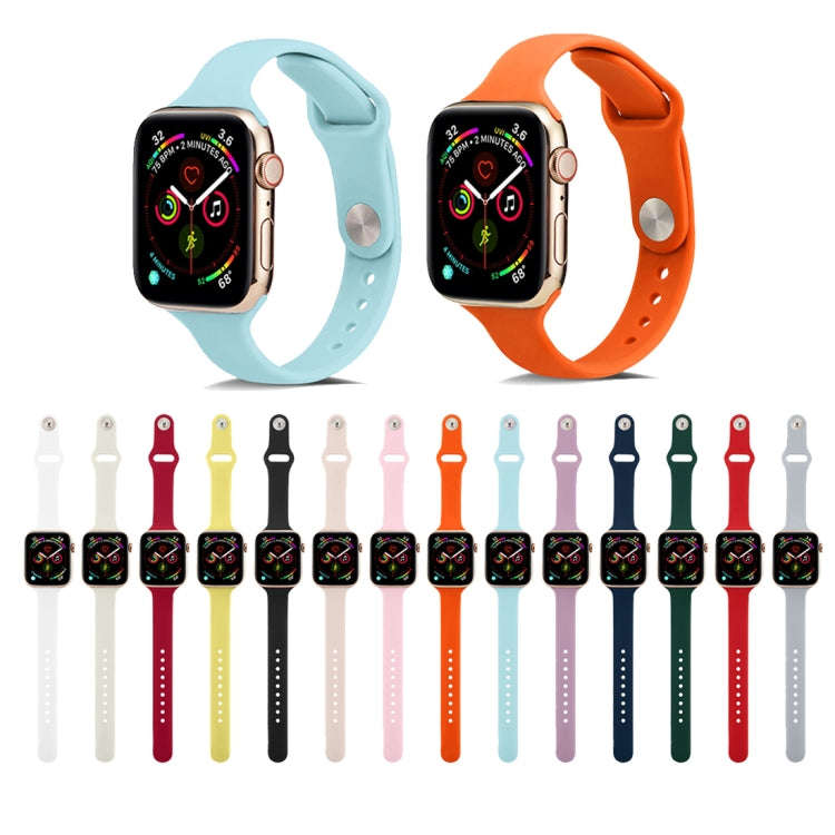 For Apple Watch 5/4 40mm & 3/2/1 38mm Thin Silicone Watch Band(Light Grey)