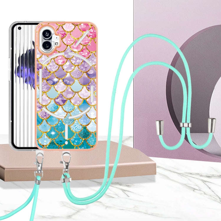 For Nothing Phone 1 Electroplating IMD TPU Phone Case with Lanyard(Colorful Scales)