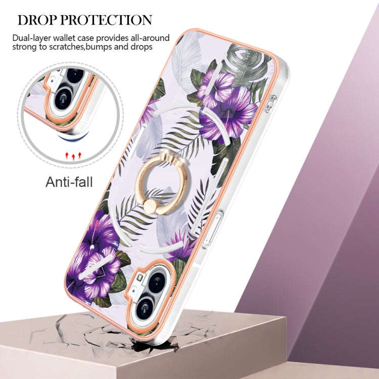 For Nothing Phone 1 Electroplating IMD TPU Phone Case(Purple Flower)