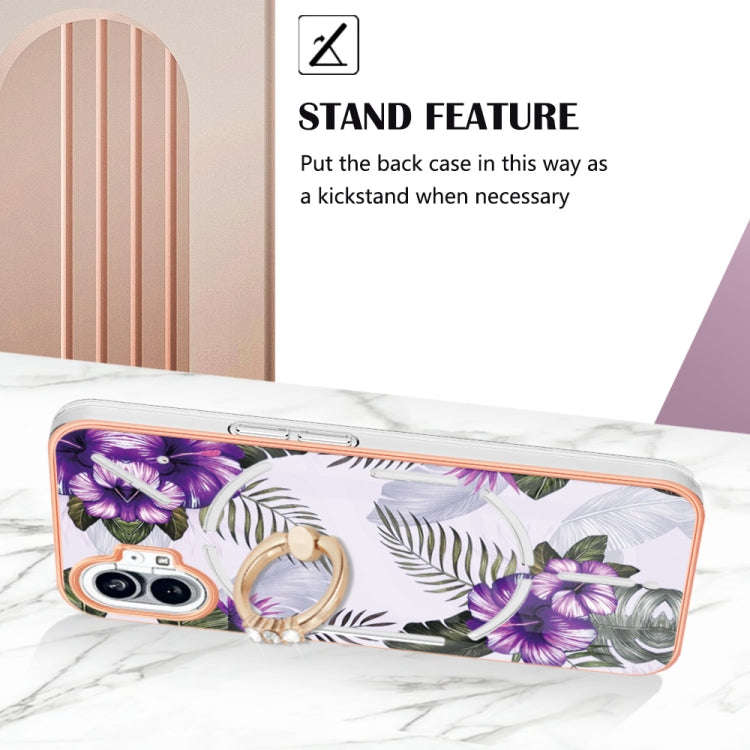 For Nothing Phone 1 Electroplating IMD TPU Phone Case(Purple Flower)