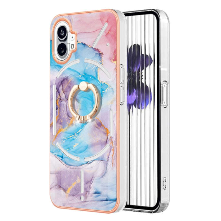 For Nothing Phone 1 Electroplating IMD TPU Phone Case(Blue Marble)