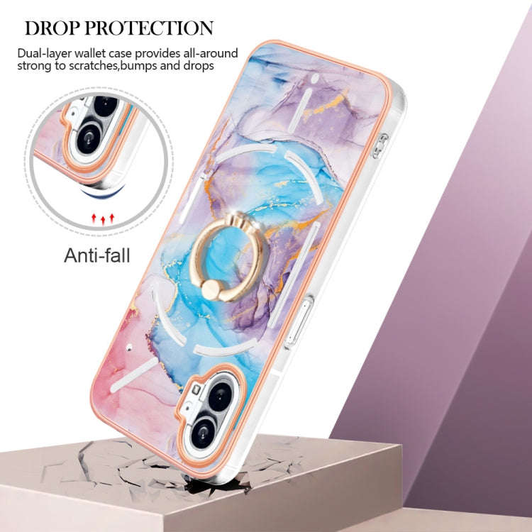 For Nothing Phone 1 Electroplating IMD TPU Phone Case(Blue Marble)