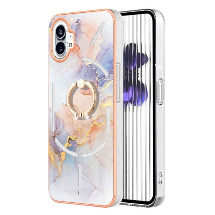 For Nothing Phone 1 Electroplating IMD TPU Phone Case(White Marble)