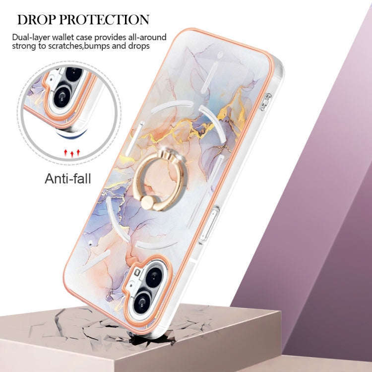 For Nothing Phone 1 Electroplating IMD TPU Phone Case(White Marble)