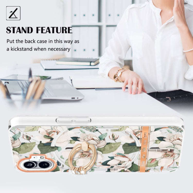 For Nothing Phone 1 Flowers Series TPU Phone Case(Green Gardenia)