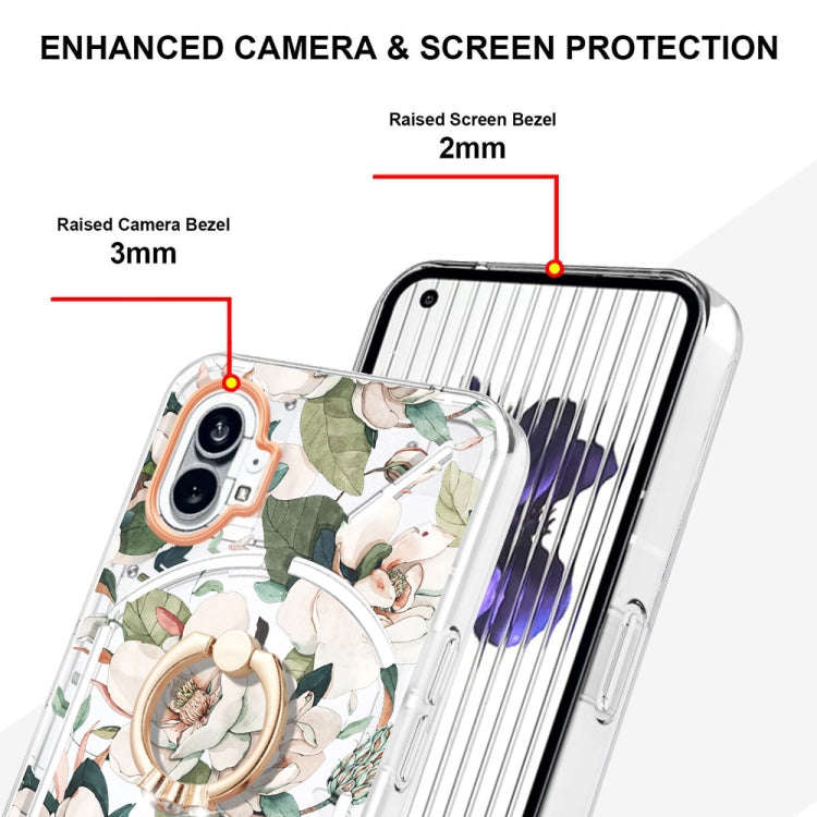 For Nothing Phone 1 Flowers Series TPU Phone Case(Green Gardenia)