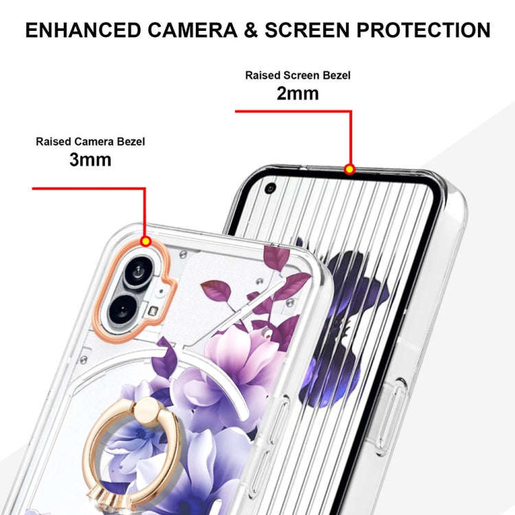 For Nothing Phone 1 Flowers Series TPU Phone Case(Purple Begonia)