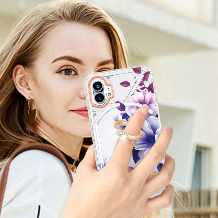 For Nothing Phone 1 Flowers Series TPU Phone Case(Purple Begonia)