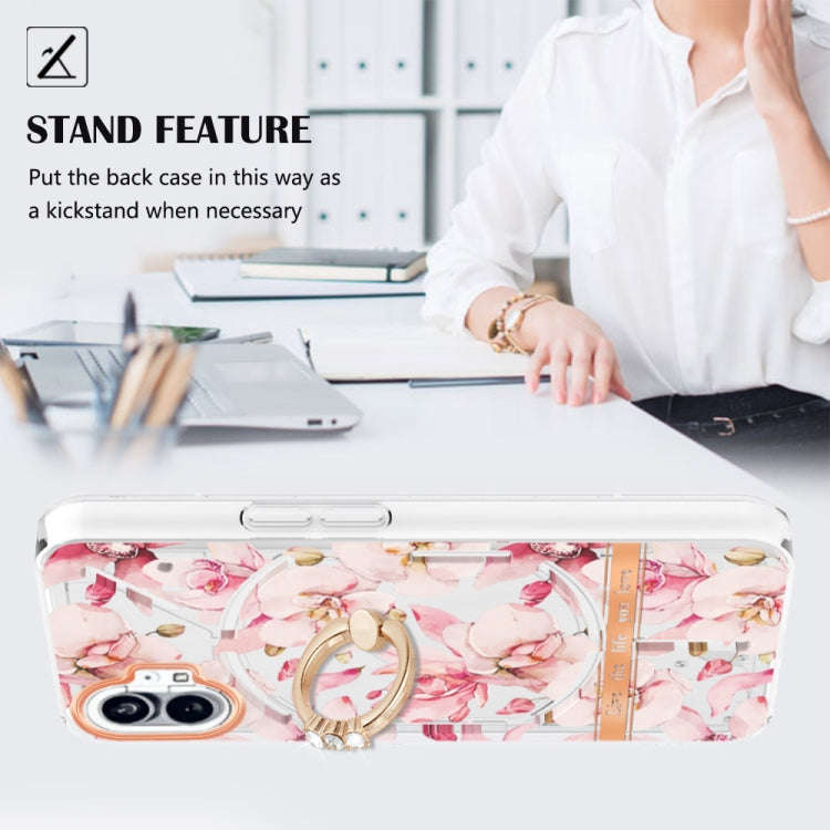 For Nothing Phone 1 Flowers Series TPU Phone Case(Pink Gardenia)