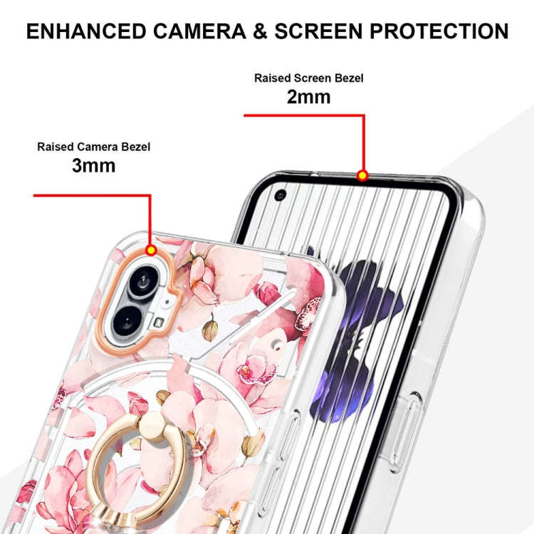 For Nothing Phone 1 Flowers Series TPU Phone Case(Pink Gardenia)