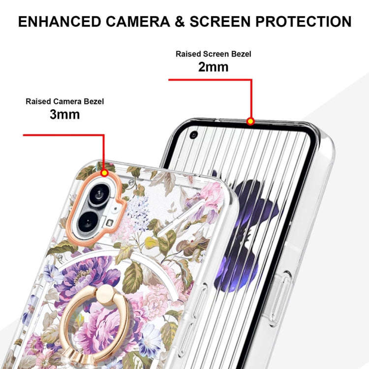 For Nothing Phone 1 Flowers Series TPU Phone Case(Purple Peony)