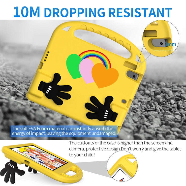 For Lenovo Tab P10 TB-X706 Love Small Palm Holder EVA Tablet Case(Yellow)