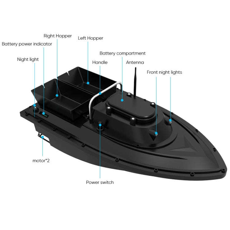D12C Multi-function Intelligent Remote Control Nest Ship Fishing Bait Boat(US Plug)