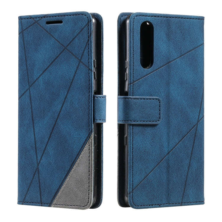 For Sony Xperia 1 IV Skin Feel Splicing Leather Phone Case(Blue)