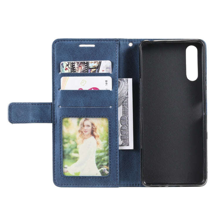 For Sony Xperia 1 IV Skin Feel Splicing Leather Phone Case(Blue)