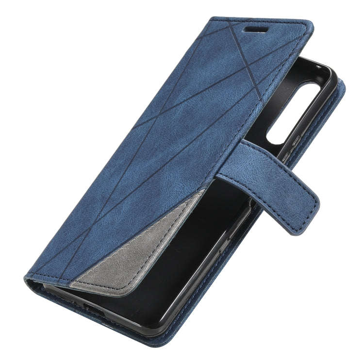 For Sony Xperia 1 IV Skin Feel Splicing Leather Phone Case(Blue)