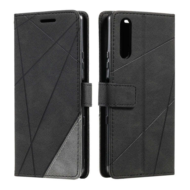For Sony Xperia 1 IV Skin Feel Splicing Leather Phone Case(Black)