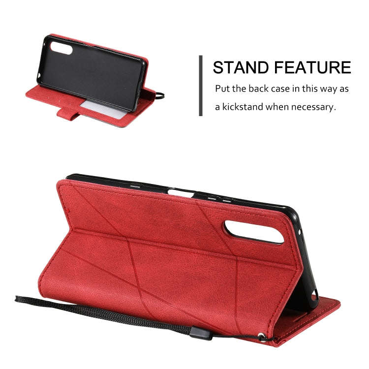 For Sony Xperia 10 IV Skin Feel Splicing Leather Phone Case(Red)