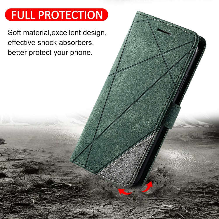 For Sony Xperia 10 IV Skin Feel Splicing Leather Phone Case(Green)