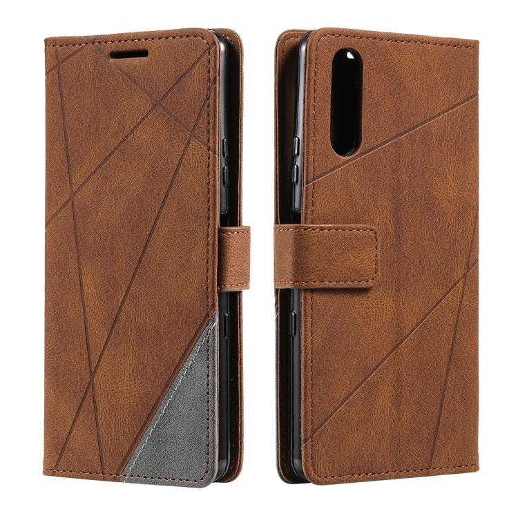 For Sony Xperia 10 IV Skin Feel Splicing Leather Phone Case(Brown)