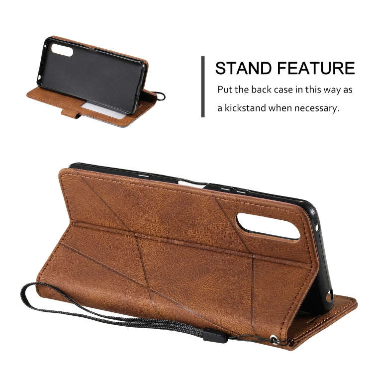 For Sony Xperia 10 IV Skin Feel Splicing Leather Phone Case(Brown)