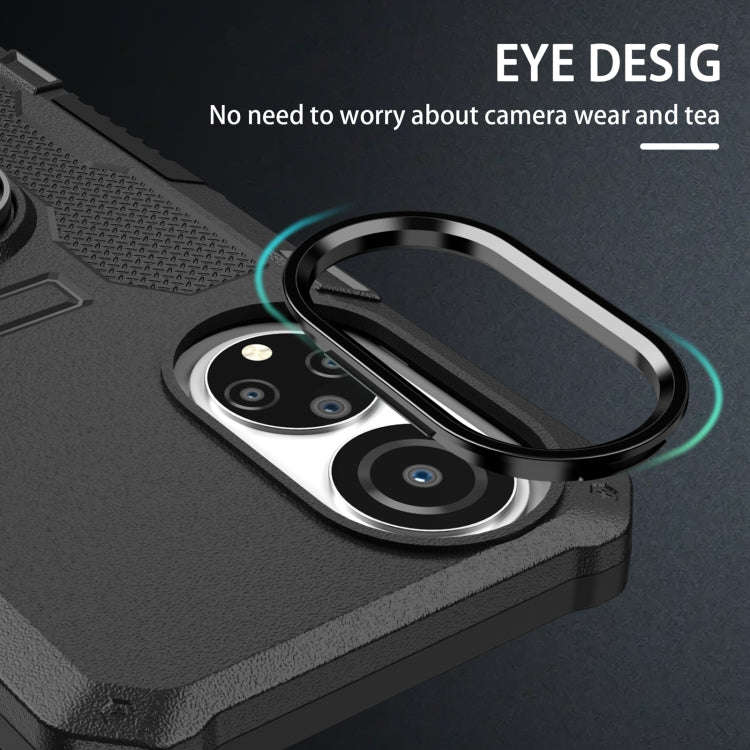 For Honor X7 Ring Holder Armor Hybrid Phone Case(Black)