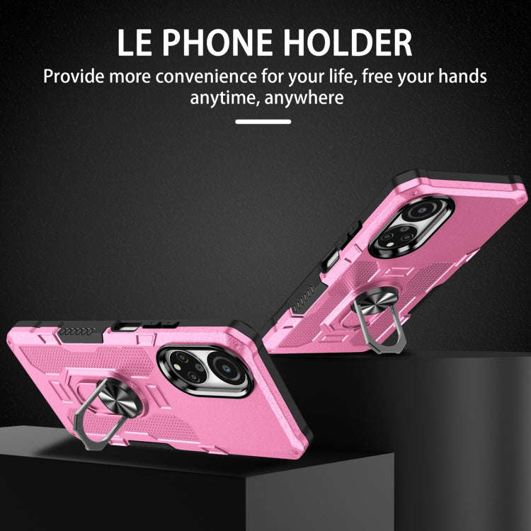 For Honor X7 Ring Holder Armor Hybrid Phone Case(Pink)