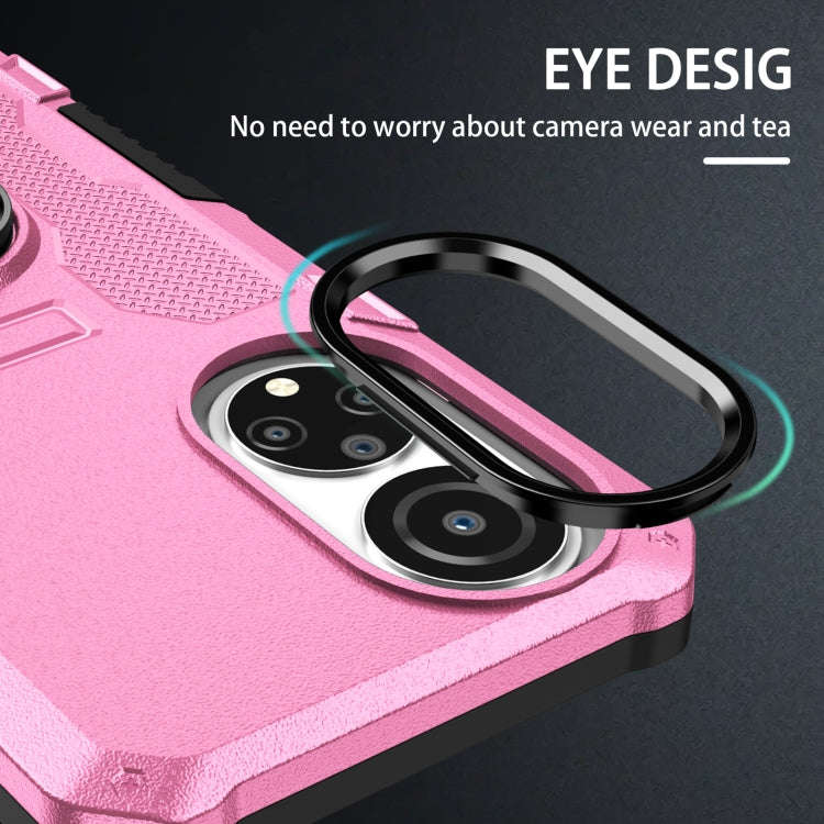 For Honor X7 Ring Holder Armor Hybrid Phone Case(Pink)