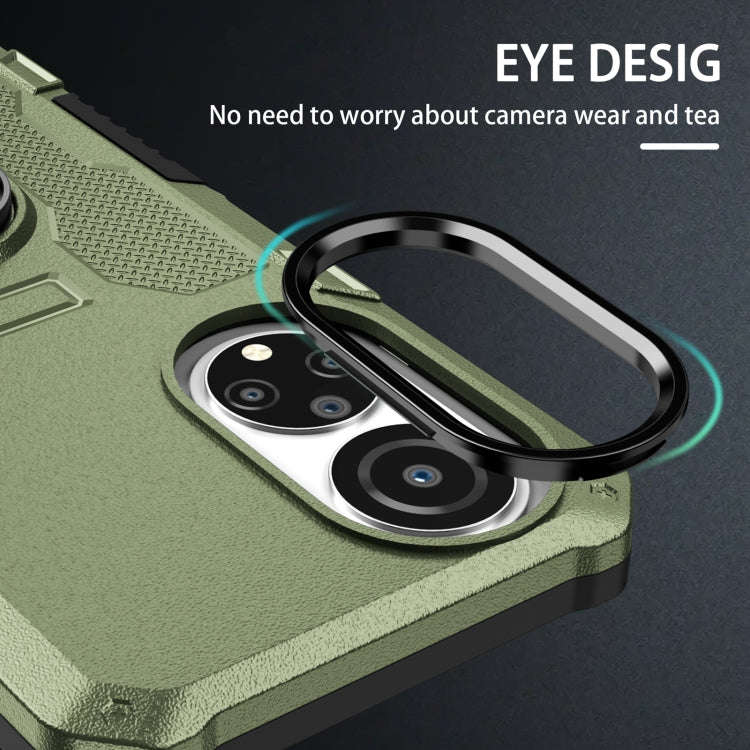 For Honor X7 Ring Holder Armor Hybrid Phone Case(Green)