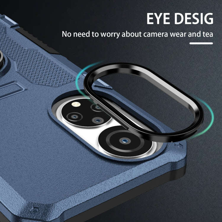 For Honor X7 Ring Holder Armor Hybrid Phone Case(Blue)