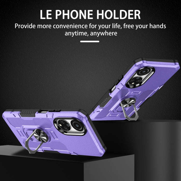 For Honor X7 Ring Holder Armor Hybrid Phone Case(Purple)