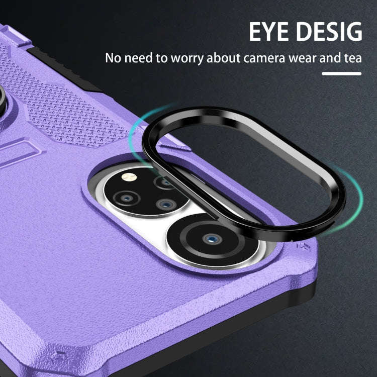 For Honor X7 Ring Holder Armor Hybrid Phone Case(Purple)