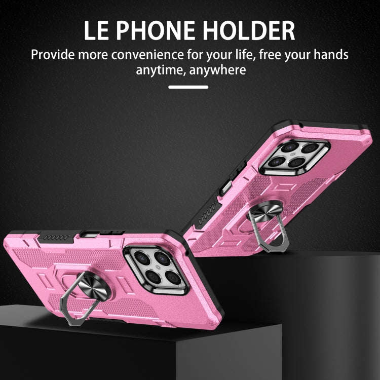 For Honor X8 Ring Holder Armor Hybrid Phone Case(Pink)
