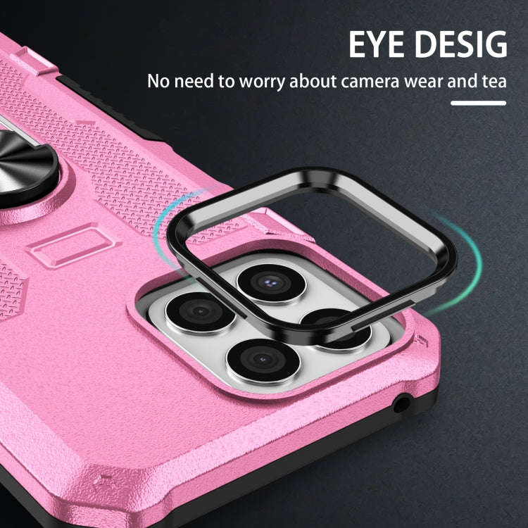 For Honor X8 Ring Holder Armor Hybrid Phone Case(Pink)