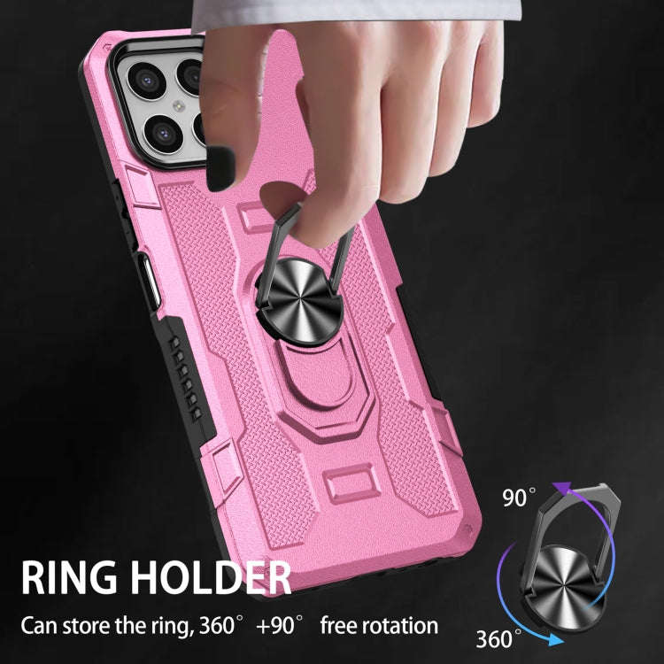 For Honor X8 Ring Holder Armor Hybrid Phone Case(Pink)