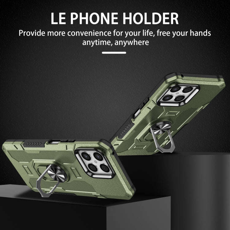 For Honor X8 Ring Holder Armor Hybrid Phone Case(Green)