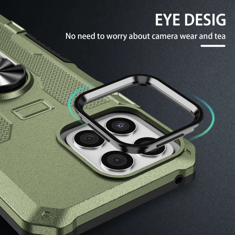 For Honor X8 Ring Holder Armor Hybrid Phone Case(Green)