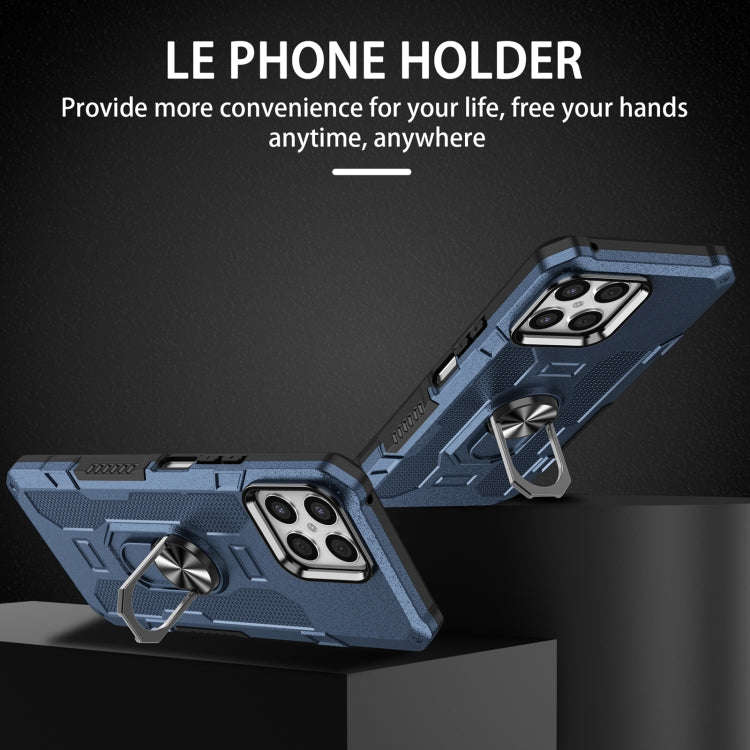 For Honor X8 Ring Holder Armor Hybrid Phone Case(Blue)
