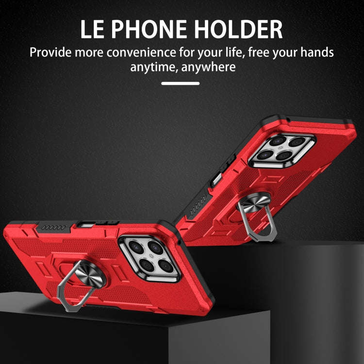 For Honor X8 Ring Holder Armor Hybrid Phone Case(Red)