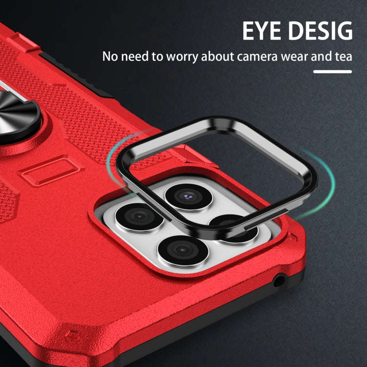For Honor X8 Ring Holder Armor Hybrid Phone Case(Red)