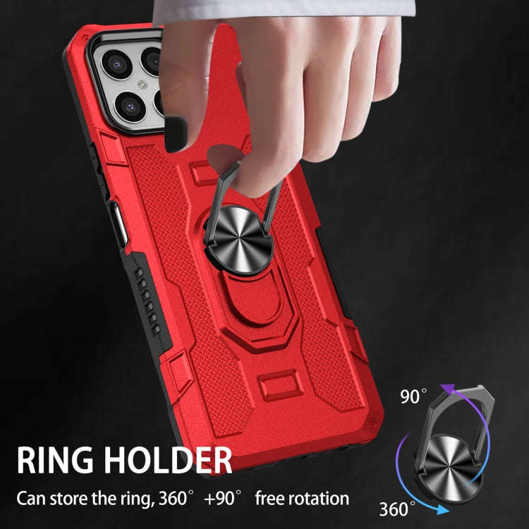For Honor X8 Ring Holder Armor Hybrid Phone Case(Red)